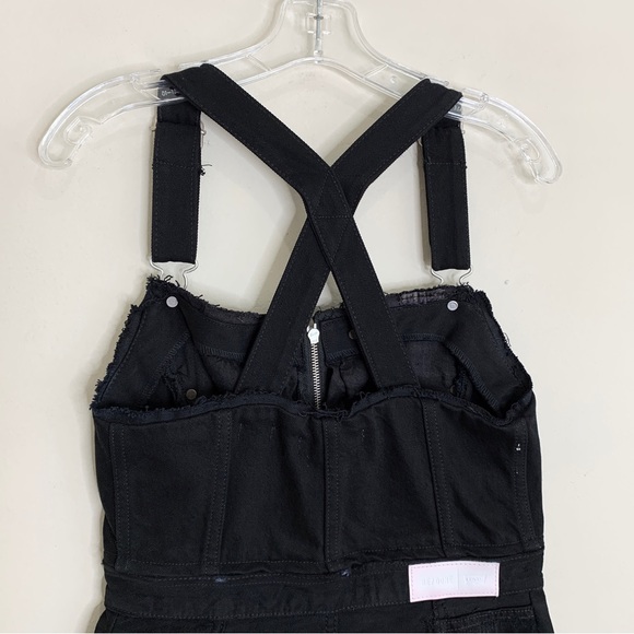 NEW RE/DONE Levi’s Overall Denim Mini Dress (Sz M) Reworked Vintage Black - Picture 11 of 16